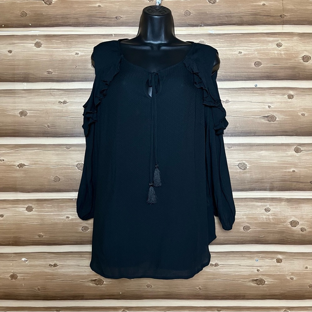 5/$25 Westbound long sleeve black‎ blouse size large